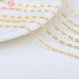 2PCS 24K Brass Necklace Chain DIY Jewelry Making Accessories