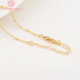 2PCS 24K Brass Finished Necklace Chain DIY Jewelry Findings