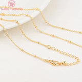 2PCS 24K Brass Finished Necklace Chain DIY Jewelry Findings