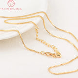 2PCS 24K Brass Box Necklace Chains DIY Jewelry Findings Accessories
