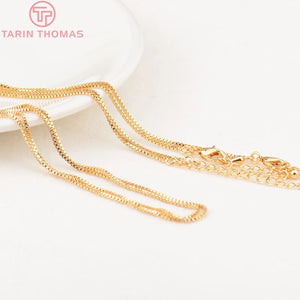 2PCS 24K Brass Box Necklace Chains DIY Jewelry Findings Accessories