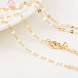 2PCS 24K Brass Finished Necklace Chain DIY Jewelry Making Findings