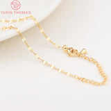 2PCS 24K Brass Finished Necklace Chain DIY Jewelry Making Findings