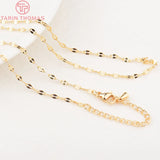 2PCS 24K Brass Finished Necklace Chain DIY Jewelry Making Findings