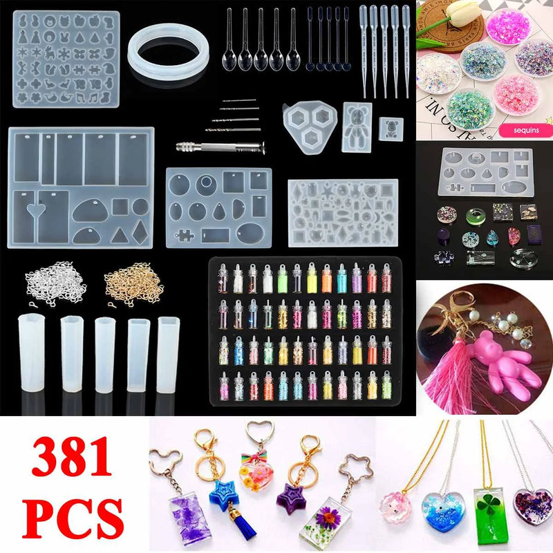 381PCS DIY Bracelet Pendant Epoxy Silicone Mold Set