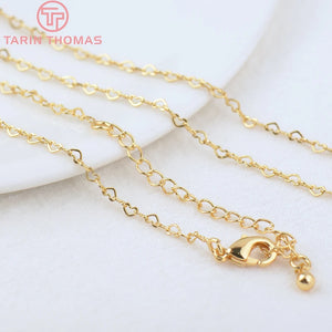 2PCS 24K Brass Necklace Chain High DIY Jewelry Making Findings