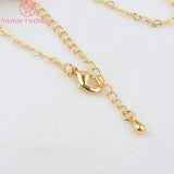 2PCS 24K Brass Necklace Chain High DIY Jewelry Making Findings