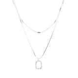 S925 Sterling Silver Double Snake Chain Necklace For Women Wedding