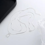 S925 Sterling Silver Double Snake Chain Necklace For Women Wedding
