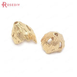 10PCS 8.5MM 24K Brass Tree Leaf Beads Caps Tassel Caps
