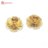 20PCS 15MM Brass 3D Flower Jewelry Making Supplies Diy Findings Accessories