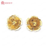 20PCS 15MM Brass 3D Flower Jewelry Making Supplies Diy Findings Accessories