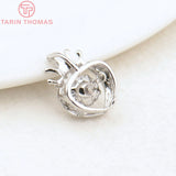 2PCS 10x13.5MM24K Brass Zircon Heart Charms High Diy Jewelry Findings