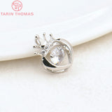 2PCS 10x13.5MM24K Brass Zircon Heart Charms High Diy Jewelry Findings
