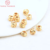 10PCS 24K Brass Irregular Beads 4x5MM Hole 2MM High DIY Jewelry Findings
