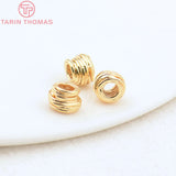 10PCS 24K Brass Irregular Beads 4x5MM Hole 2MM High DIY Jewelry Findings