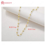 1 Meter 24K Brass Glass Ball Beads Chains Necklace Chains