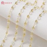 1 Meter 24K Brass Glass Ball Beads Chains Necklace Chains