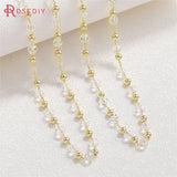 1 Meter 24K Brass Glass Ball Beads Chains Necklace Chains