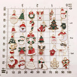 38Pcs Christmas Charms Pendants Alloy Santa Snowman Reindeer Jewelry Making