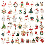 38Pcs Christmas Charms Pendants Alloy Santa Snowman Reindeer Jewelry Making