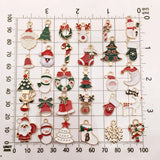 38Pcs Plated Enamel Christmas Charm Pendant for Jewelry Making