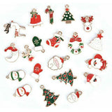 38Pcs Plated Enamel Christmas Charm Pendant for Jewelry Making