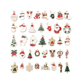 38Pcs Plated Enamel Christmas Charm Pendant for Jewelry Making
