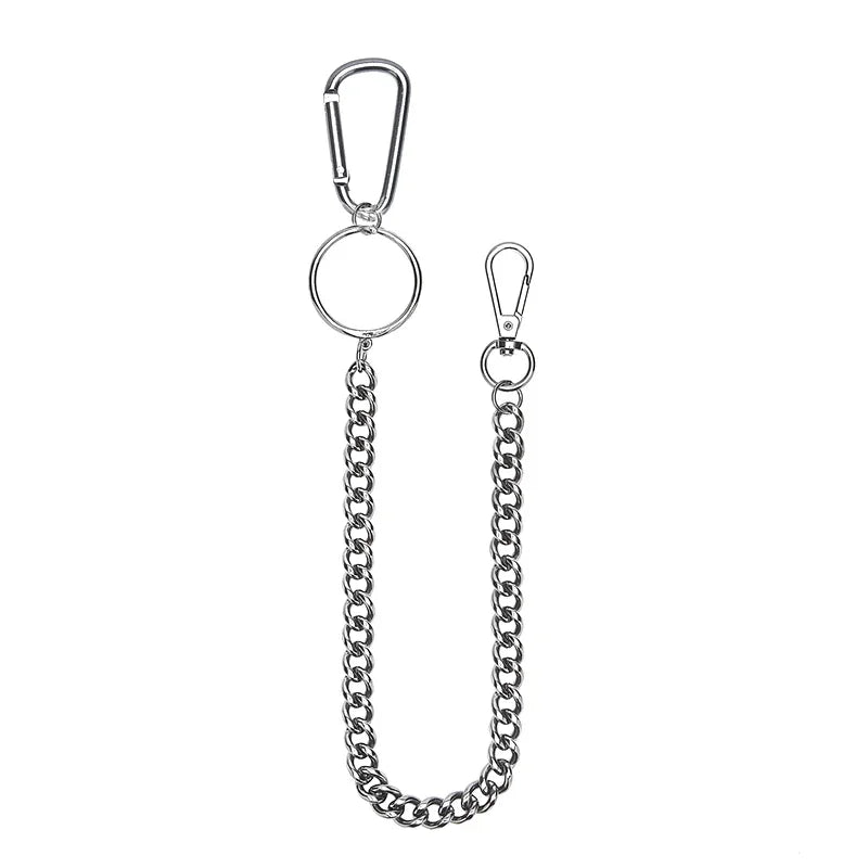 Stainless Steel Wallet Belt Chain Hipster Keychain Clip Rock Punk Jewelry