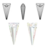 38mm Crystal Spike Pendant Austria Glass Beads Rhinestone