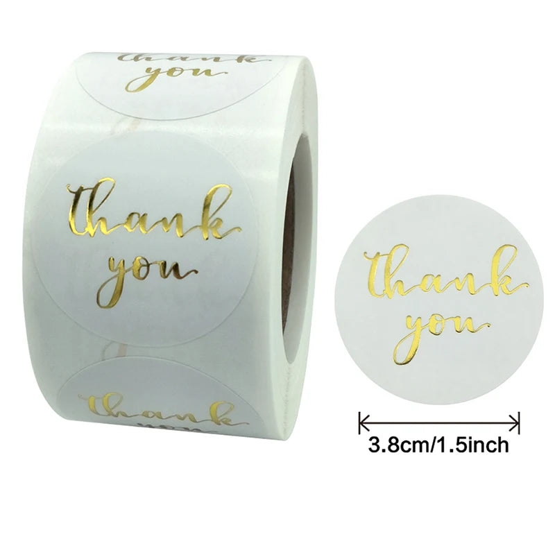 38mm Bronze Thank You Sticker With Love Seal Labels for Stationary