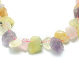38pcs Raw Smoky Rose Quartz Crystal Beads Natural Stone Side-Drilled