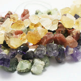 38pcs Raw Smoky Rose Quartz Crystal Beads Natural Stone Side-Drilled