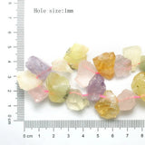 38pcs Raw Smoky Rose Quartz Crystal Beads Natural Stone Side-Drilled
