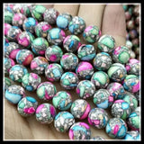 38pcs 10mm Gemstone Strings Semi Precious Round Ball Spacer Beads