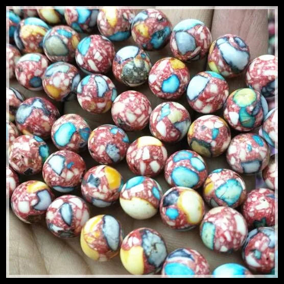 38pcs 10mm Gemstone Strings Semi Precious Round Ball Spacer Beads