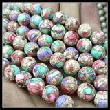 38pcs 10mm Gemstone Strings Semi Precious Round Ball Spacer Beads