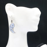 Moon Shape Pink Tourmaline Aquamarine Violet Tanzanite CZ Earrings