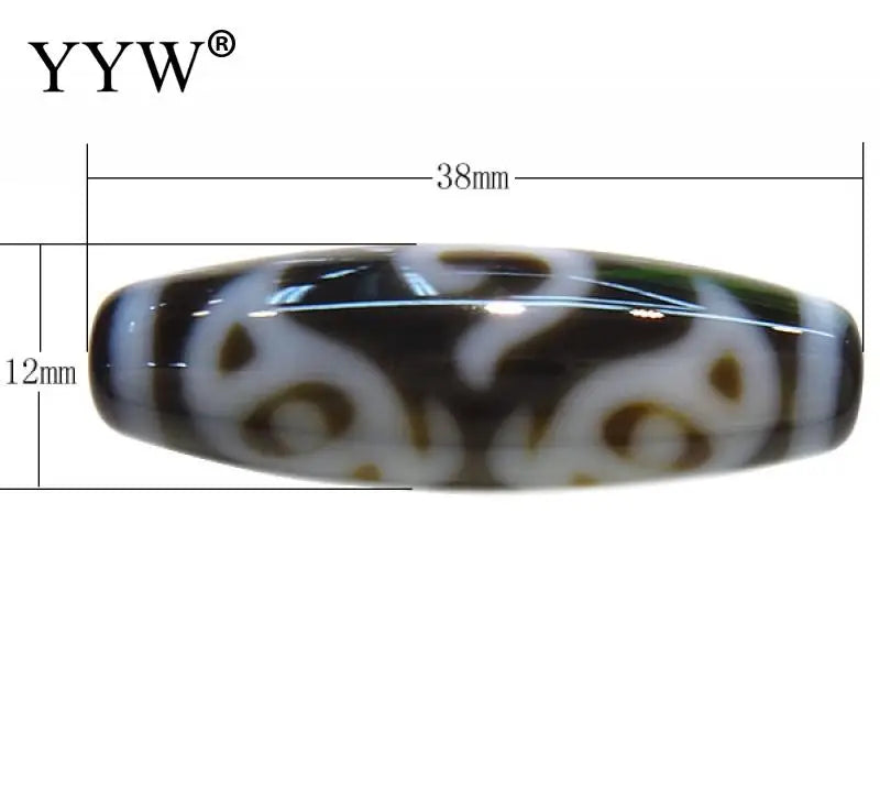 Natural Tibetan Dzi Beads Japan Eight Pattern for Jewelry Making Oval