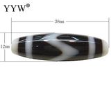 Tiger Teeth Tibetan Dzi Beads Charm Jewelry Two Tone Oval Beads