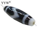 Tiger Teeth Tibetan Dzi Beads Charm Jewelry Two Tone Oval Beads