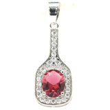 Violet Tanzanite Rhodolite Garnet CZ Silver Pendant