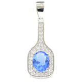 Violet Tanzanite Rhodolite Garnet CZ Silver Pendant