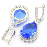 Violet Tanzanite CZ 925 Silver Earrings Drop