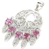 Eye-Catching Green Peridot Pink Tourmaline CZ Pendant