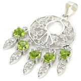Eye-Catching Green Peridot Pink Tourmaline CZ Pendant