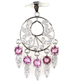Eye-Catching Green Peridot Pink Tourmaline CZ Pendant