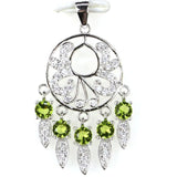 Eye-Catching Green Peridot Pink Tourmaline CZ Pendant