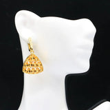 Lovely Trangle 8g Citrine CZ 14K Silver Earrings