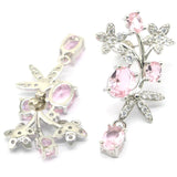 Rhodolite Garnet Citrine Tanzanite Kunzite CZ Silver Earrings